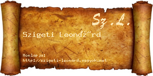 Szigeti Leonárd névjegykártya