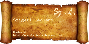 Szigeti Leonárd névjegykártya