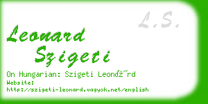 leonard szigeti business card